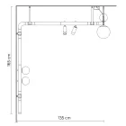 Designová nástěnná lampa v černém hliníku s koulemi a bodovými světly - Exodus Viadurini