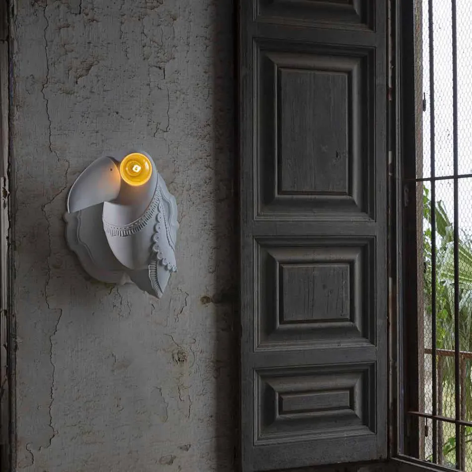 Nástěnná lampa v matně bílém keramickém moderním italském designu - Tucano Viadurini