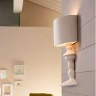 Nástěnná lampa z malovatelné keramiky se stínidlem moderního designu - Cadabra Viadurini
