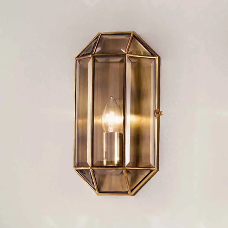 Ručně vyrobená nástěnná lampa ze skla a mosazi 1 nebo 2 světla - vázaná Il Fanale Viadurini