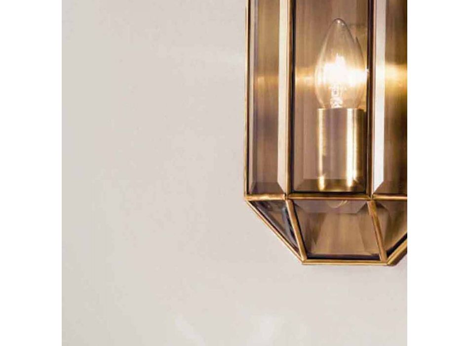 Ručně vyrobená nástěnná lampa ze skla a mosazi 1 nebo 2 světla - vázaná Il Fanale Viadurini