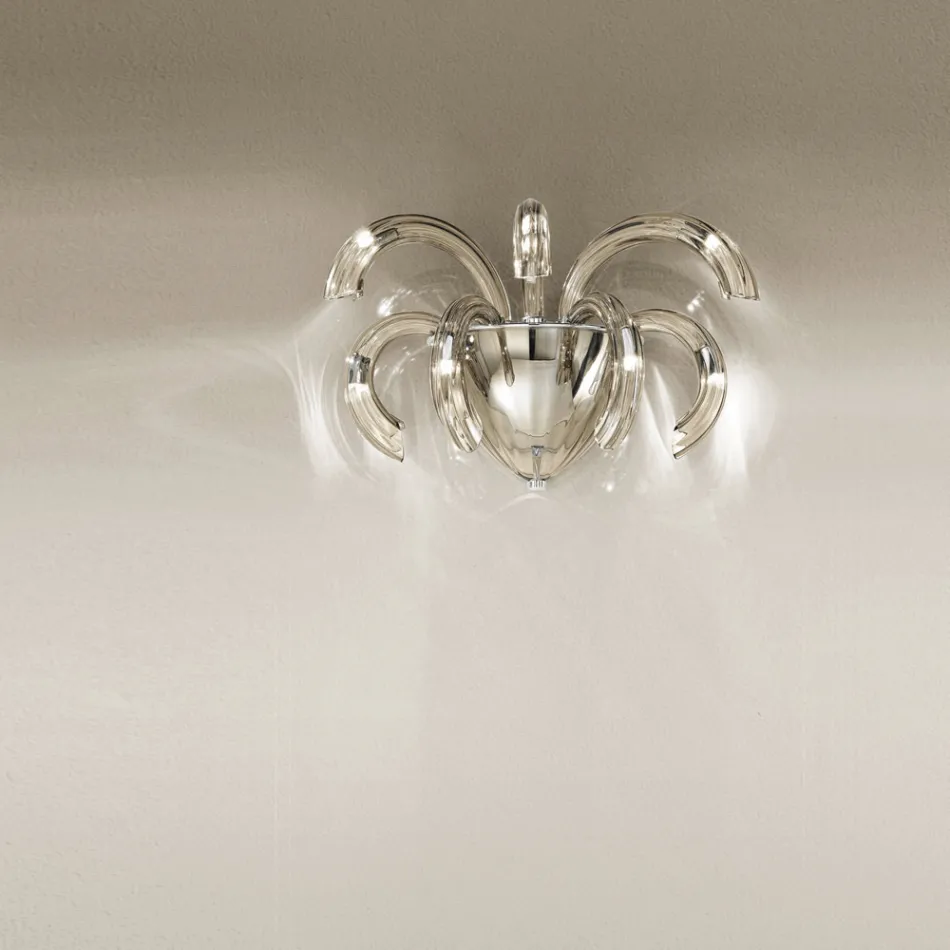 Nástěnná lampa Artisan z benátského skla a kovu Made in Italy - Jason Viadurini