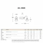 Wall lemů staré mosazi a bílé foukané sklo Viadurini