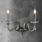 Klasická nástěnná lampa 2 světla z foukaného skla a ručně vyráběné detaily - Phaedra Viadurini