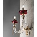 Klasická nástěnná lampa 2 světla Foukané sklo a květinové detaily - Bluminda