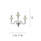 Klasická nástěnná lampa 3 světla z porcelánu a luxusního foukaného skla - Eteria Viadurini