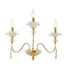 Klasická nástěnná lampa se 3 světly ze skla, křišťálu a luxusního kovu - Flandry Viadurini
