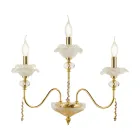 Klasická nástěnná lampa se 3 světly ze skla, křišťálu a luxusního kovu - Flandry Viadurini