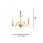 Klasická nástěnná lampa 3 světla z foukaného skla a ručně vyráběné detaily - Phaedra Viadurini