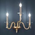 Klasická nástěnná lampa 3 světla z foukaného skla a ručně vyráběné detaily - Phaedra