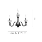 Klasická nástěnná lampa 3 světla ručně vyráběné luxusní sklo vyrobené v Itálii - fyziologický roztok Viadurini