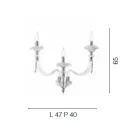 Klasická nástěnná lampa 3 světla Foukané sklo a květinové detaily - Bluminda Viadurini