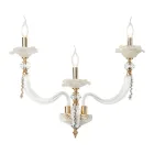 Klasická nástěnná lampa 3 světla Foukané sklo a květinové detaily - Bluminda Viadurini