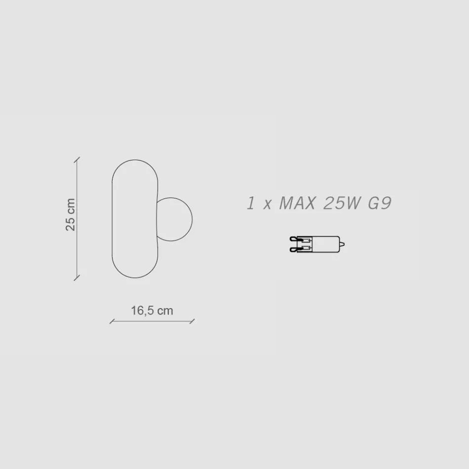 Nástěnné svítidlo s difuzorem z opálového skla Made in Italy - Bumbum Viadurini