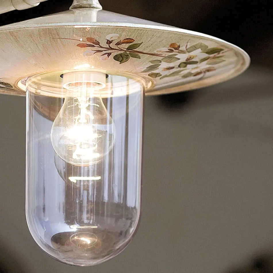 Klasická ručně malovaná hliníková venkovní nástěnná lampa - Janov Viadurini