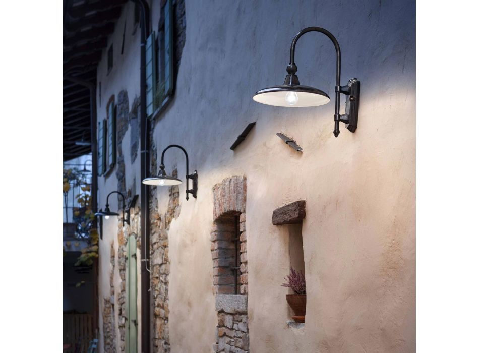 Klasické designové hliníkové venkovní nástěnné svítidlo Made in Italy - Campobasso Viadurini