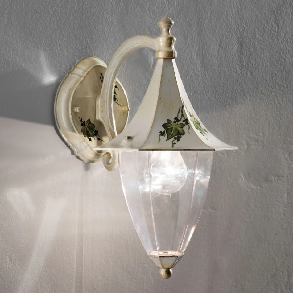 Venkovní nástěnná lampa v ručně malovaném hliníku a dekoraci Edere - Arezzo Viadurini