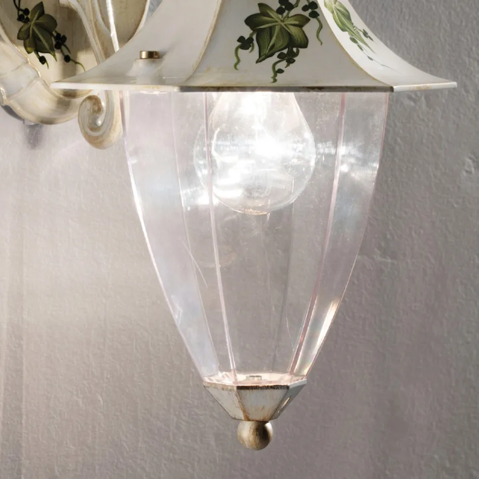 Venkovní nástěnná lampa v ručně malovaném hliníku a dekoraci Edere - Arezzo Viadurini