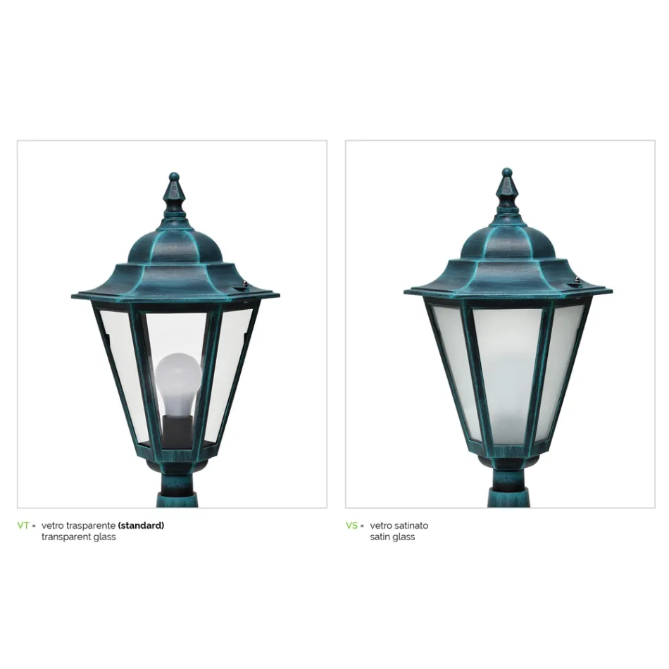 Venkovní nástěnné svítidlo z hliníku a skla Made in Italy Vintage - Janira Viadurini