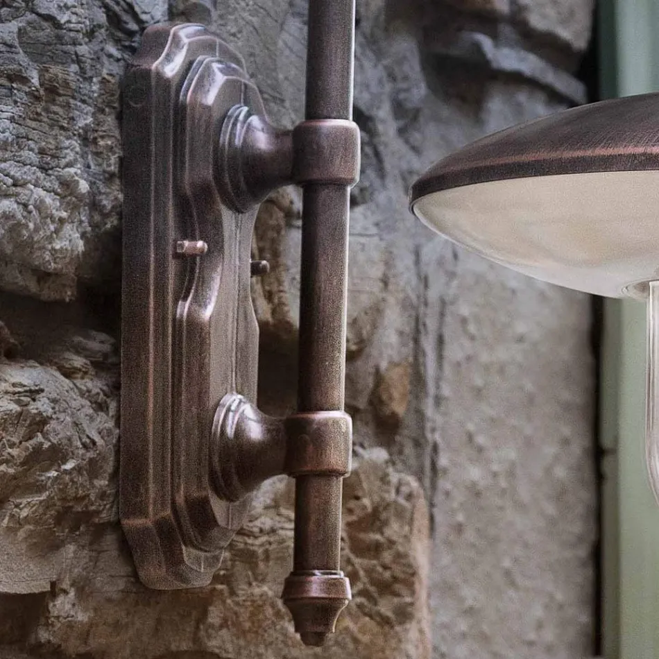 Venkovní nástěnná lampa v černém hliníku a ručně malované květiny - Latina Viadurini