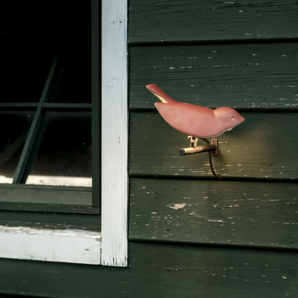 Venkovní nástěnná lampa ze smaltované toskánské majoliky Made in Italy - Uccellino Viadurini