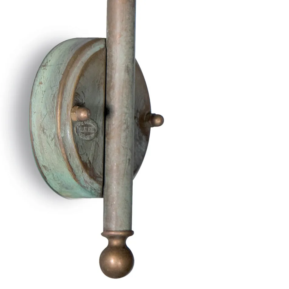 Venkovní nástěnné svítidlo Elfico z mosazi, opálového skla a krytí IP44 Viadurini