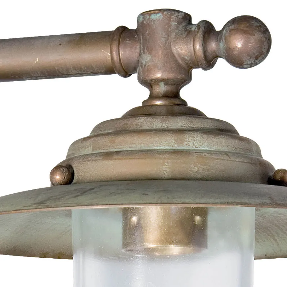 Venkovní nástěnné svítidlo Elfico z mosazi, čirého skla a krytí IP44 Viadurini