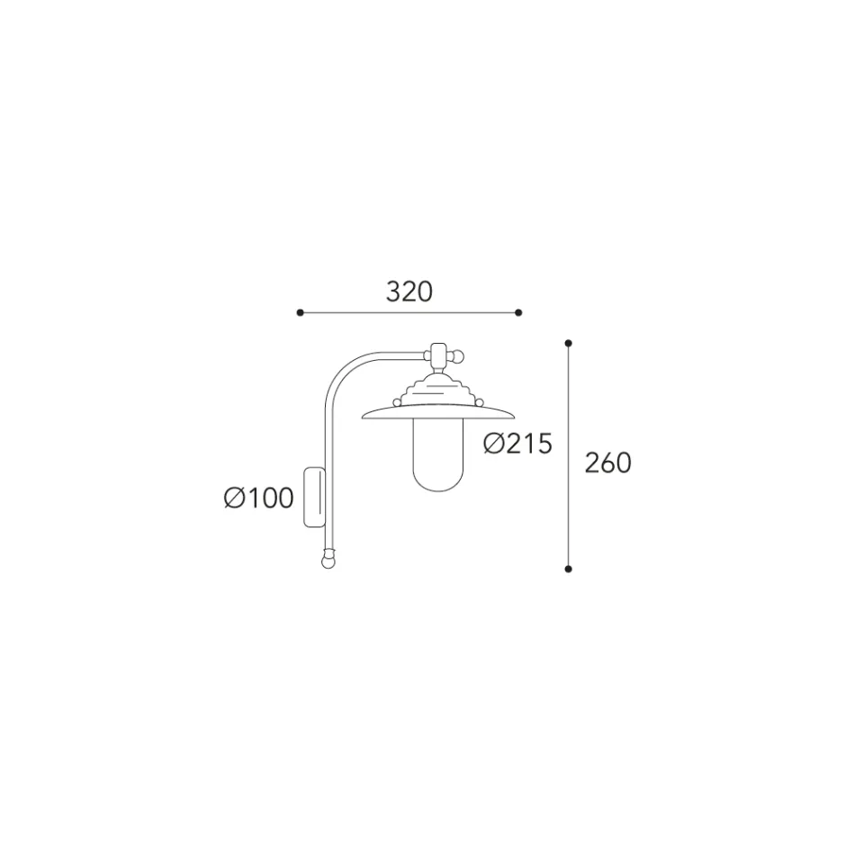 Venkovní nástěnné svítidlo Elfico z mosazi, čirého skla a krytí IP44 Viadurini