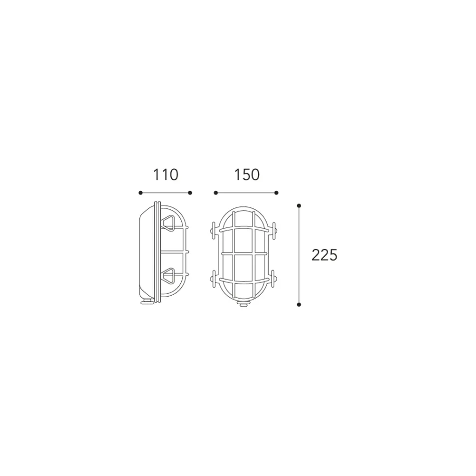 Venkovní nástěnné svítidlo z vintage mosazi s opálovým/čirým sklem - siréna Viadurini