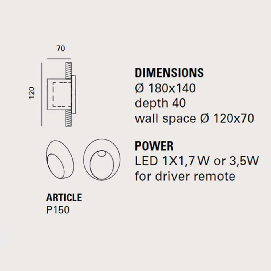 Oválná venkovní nástěnná lampa, v barevné terakotové Oval - Toscot Viadurini