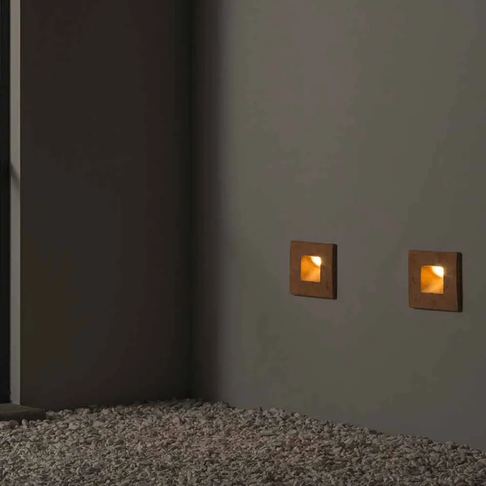 Čtvercové venkovní nástěnná lampa, barevné terakotové náměstí - Toscot Viadurini