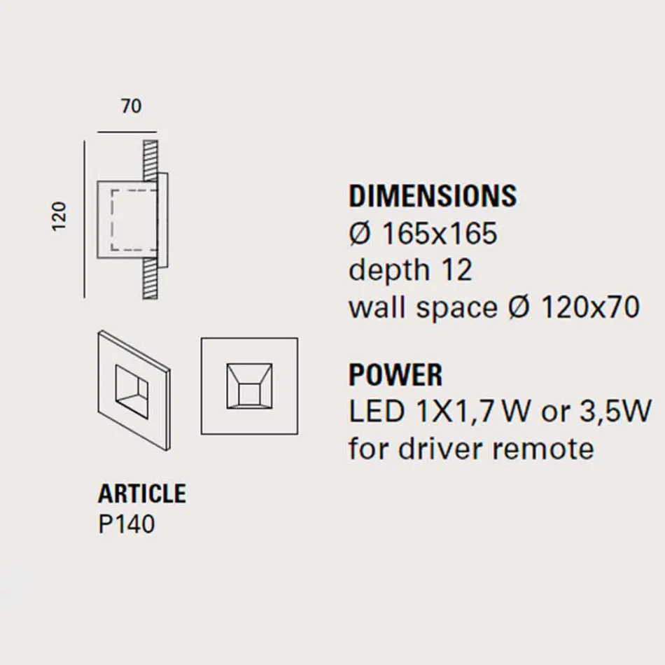 Čtvercové venkovní nástěnná lampa, barevné terakotové náměstí - Toscot Viadurini