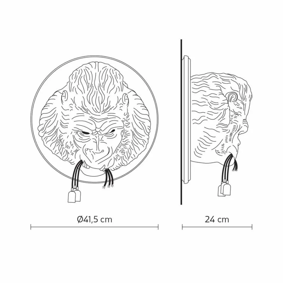 Nástěnná lampa 3 Lights v provedení Gorilla Ceramic Grey nebo White - Rillago Viadurini