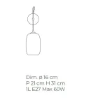 Nástěnné svítidlo Artisan z foukaného benátského skla 16 cm - Bambus Viadurini