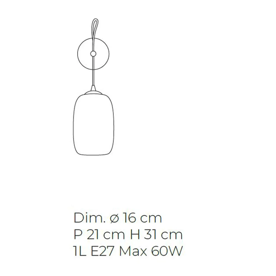 Nástěnné svítidlo Artisan z foukaného benátského skla 16 cm - Bambus Viadurini