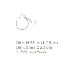 Ručně foukané nástěnné svítidlo z benátského skla - sníh Viadurini