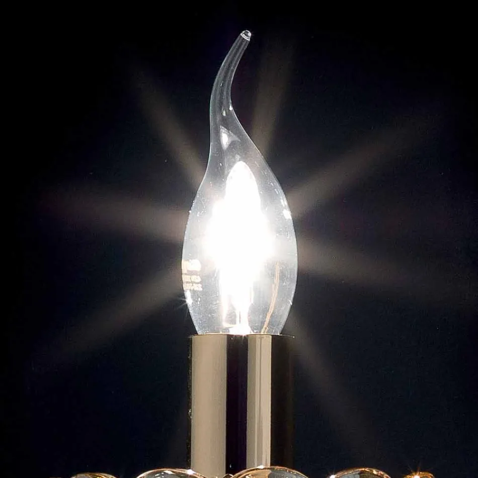 Nástěnné svítidlo Klasický design v krystalové a skleněné v pořádku, 2 ks Viadurini