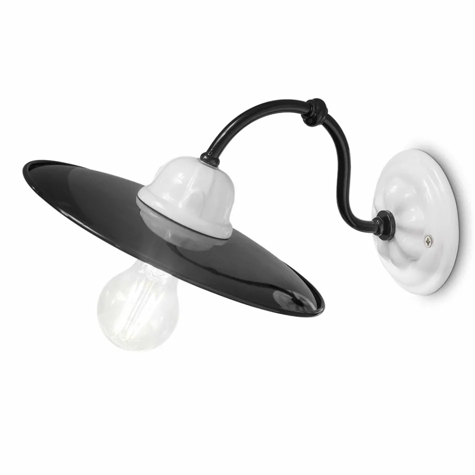 Lampa elegantní bílé keramické stěny Ferroluce Potenza Viadurini