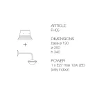 Nástěnná lampa z hliníku a polyesteru vyrobená v Itálii - Toscot Junction Viadurini