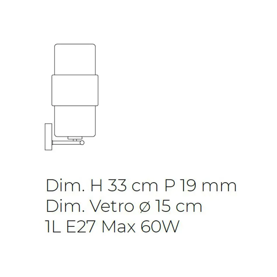 Nástěnné svítidlo z ručně foukaného skla v Benátkách a kovu - Satomi Viadurini