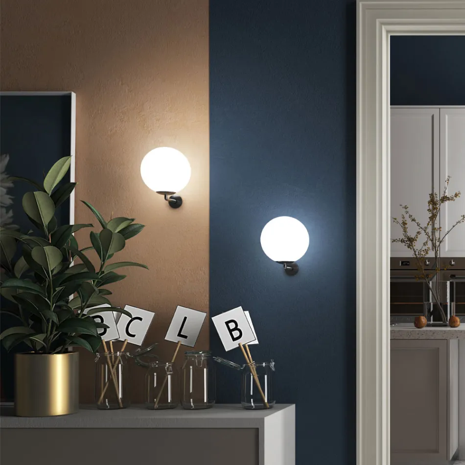 Moderní designové ručně foukané nástěnné svítidlo z benátského skla - Měsíc Viadurini