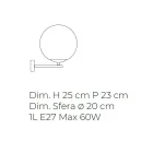 Moderní designové ručně foukané nástěnné svítidlo z benátského skla - Měsíc Viadurini