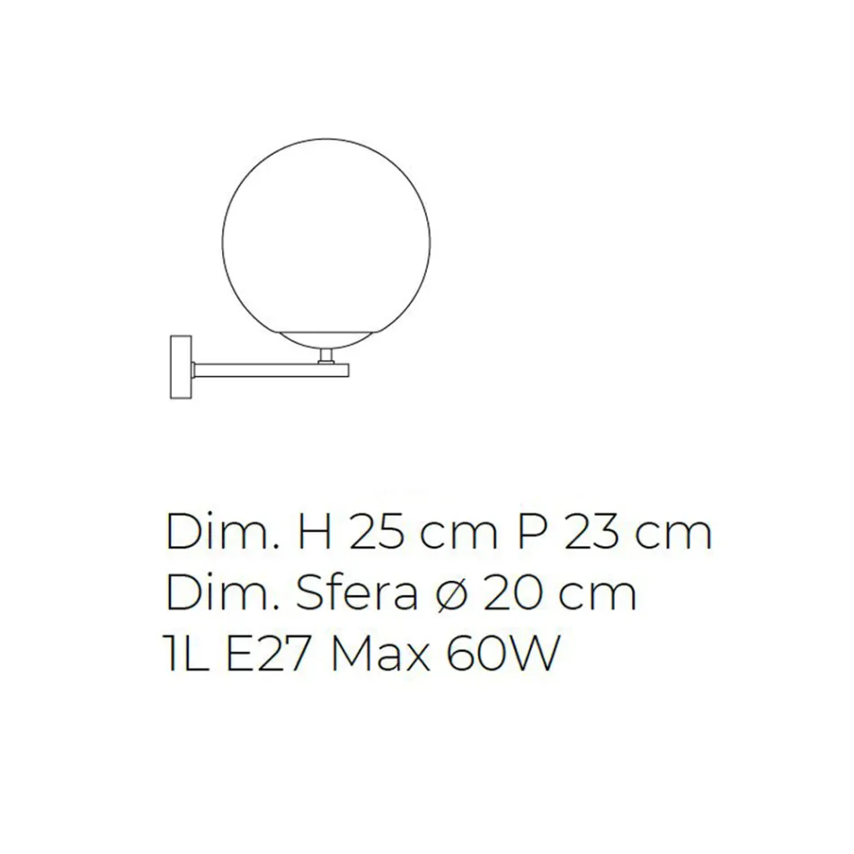 Moderní designové ručně foukané nástěnné svítidlo z benátského skla - Měsíc Viadurini