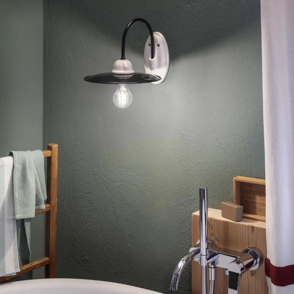 Lampa rustikální stěna keramické řemeslník Ferroluce Viadurini