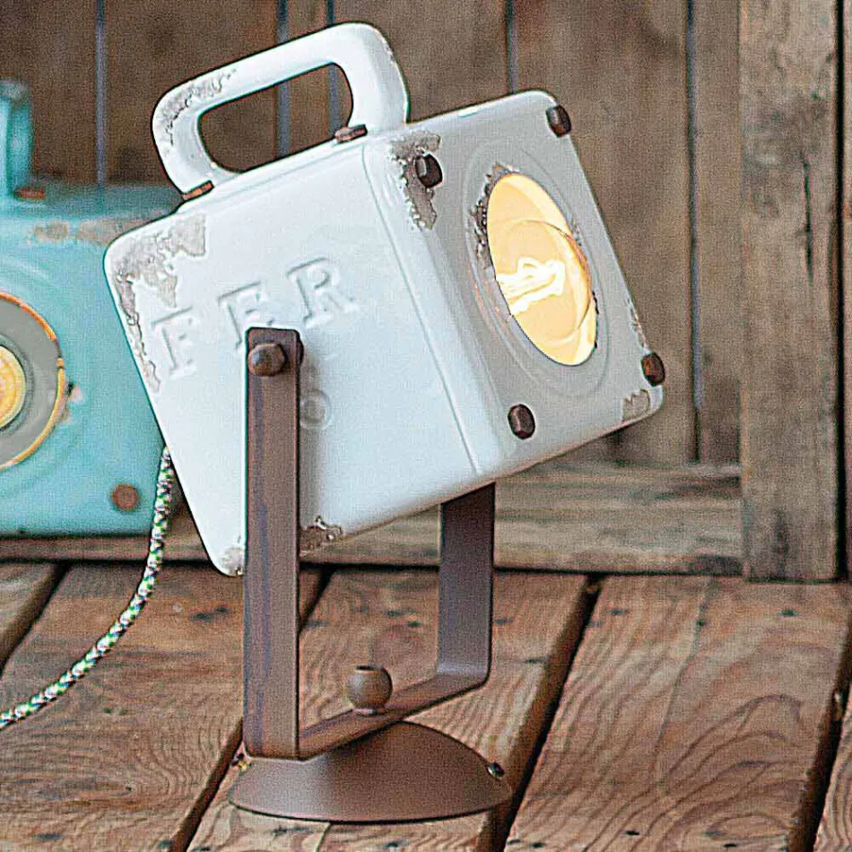 Nástěnné svítidlo průmyslové vintage stylu keramiky a ferro Julia Viadurini