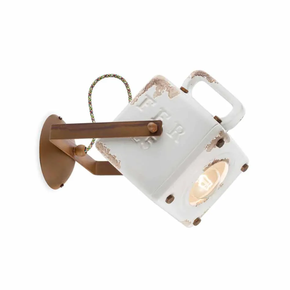 Nástěnné svítidlo průmyslové vintage stylu keramiky a ferro Julia Viadurini