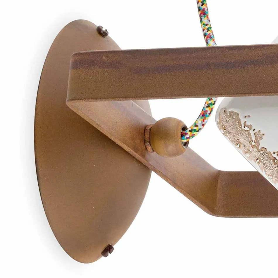 Nástěnné svítidlo průmyslové vintage stylu keramiky a ferro Julia Viadurini