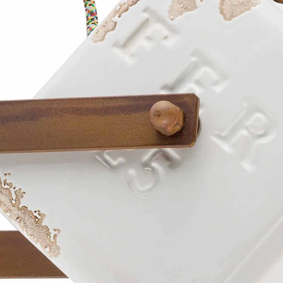 Nástěnné svítidlo průmyslové vintage stylu keramiky a ferro Julia Viadurini