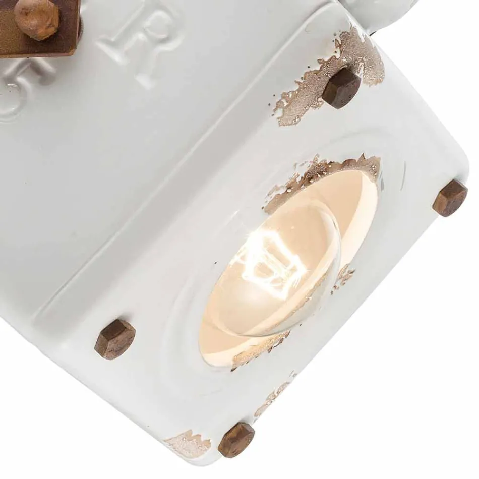 Nástěnné svítidlo průmyslové vintage stylu keramiky a ferro Julia Viadurini