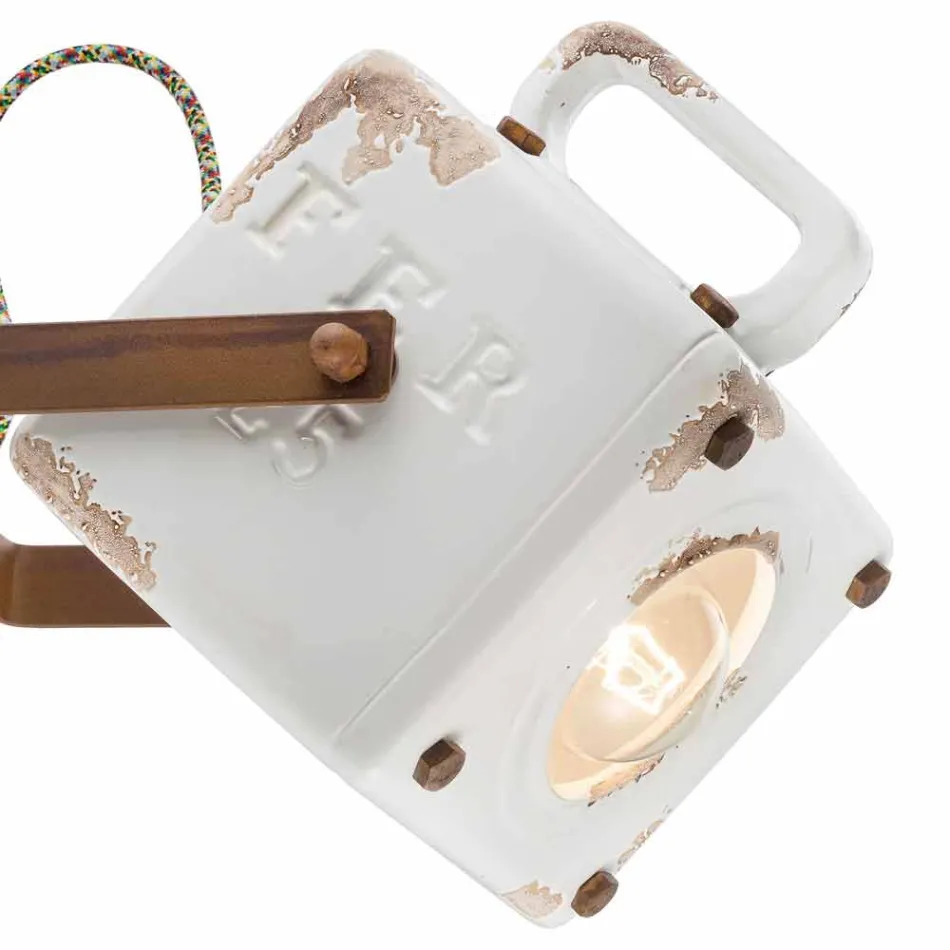 Nástěnné svítidlo průmyslové vintage stylu keramiky a ferro Julia Viadurini